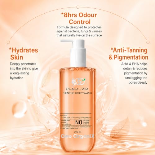 Image of 2% AHA + PHA Exfoliating Body Wash for Men & Women, 300 ml