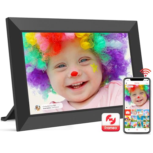 Frameo 10.1 inch Digital Photo Frame – WiFi Digital Picture Frame Built in 32GB Memory, HD 1280 * 800 IPS Touchscreen, Auto Rotate, Easy Setup and Share Photos or Videos via Frameo APP