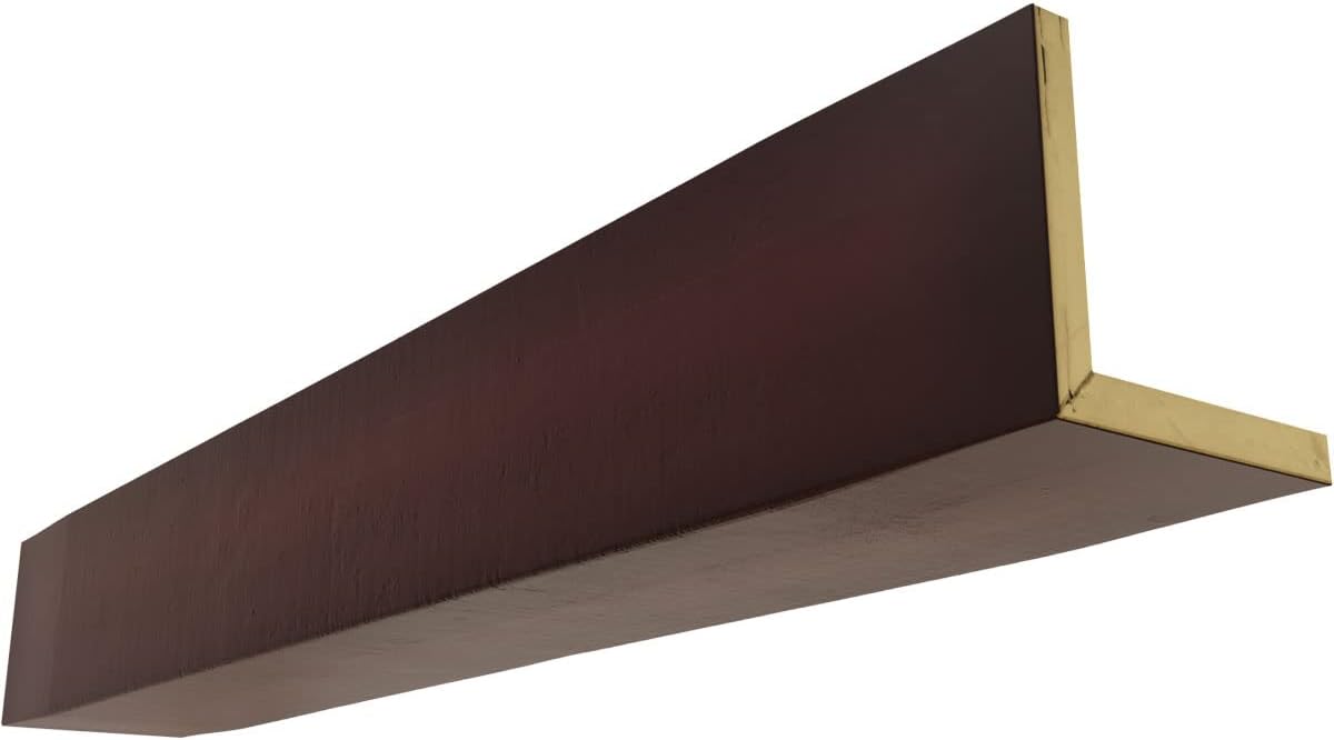 Ekena Millwork BMRC2C0060X040X216ZY 2-Sided Rough Cedar Endurathane Faux Wood Ceiling Beam, 6-in. W x 4-in. H x 18-ft. L, Cherry