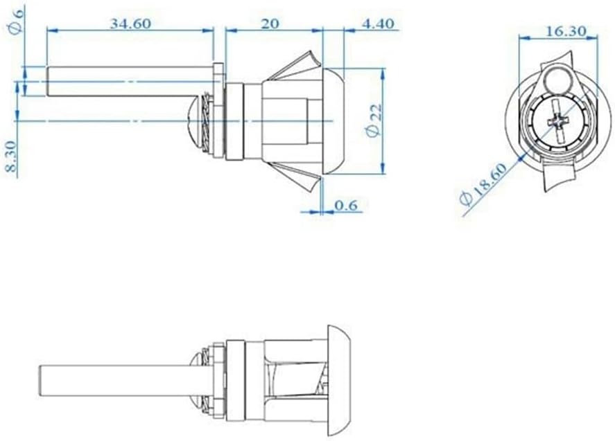 Furniture Central Lock with Door Lock Rod Metal Cabinet Triple Lock Mechanism for File Cabinet Doors Security System Office Furniture Lock Set with 2 Keys(Long)