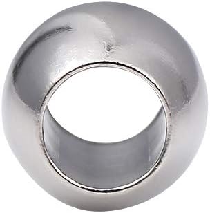 Miniatura 7 de Cuentas espaciadoras de acero inoxidable de 0.394 x 0.433 in ovaladas sueltas para hacer joyas de bricolaje, 10 unidades con agujero de 0.236