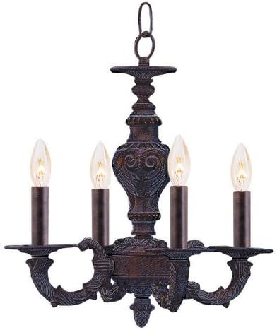 Crystorama 5124-VB Traditional Mini Chandelier from Abbie collection in Bronze/Darkfinish,