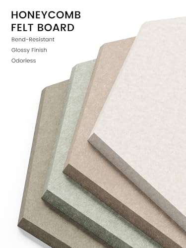 Fluxynara 12-Pack Hexagon Felt Bulletin Board Tiles, Linen Dusk-1 - Image 3
