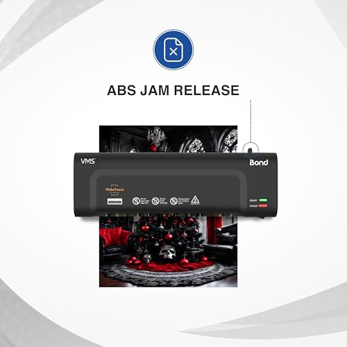 Image of VMS Bond A4 Hot Laminator Machine, High Speed | Quick Heat-Up | 230mm /min Speed | 140-250 Mic Support | Anti-Jam | LED Ready Light