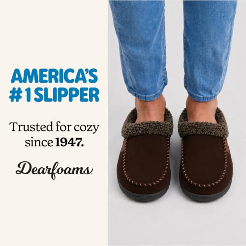 Image of Dearfoams Men's Brendan Indoor /Outdoor Breathable Memory Foam Clog House Shoe with Wide Widths Slipper