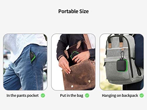 Image of SUNGUY [2-Pack Earbuds Case, Portable Small Earbud Carrying Case Storage Bag with Carabiner Clip for Earphone, Earbuds, Earpieces, SD Memory Card, Camera Chips - Green+Purple