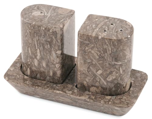 Image of Radicaln Marble Salt and Pepper Shakers 2.5" Oceanic Handcrafted Stone Saleros Spice Set for Kitchen Table, Pink Salt Holder, Farmhouse Kitchen Decor, Elegant Home Essentials