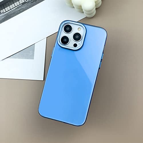 Coque PC transparente iPhone 11 antichoc avec cadre métallique bleu pour objectif