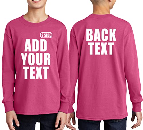 Custom Youth Long Sleeve Shirt Add Your Text Team Number Name Front Back Side2
