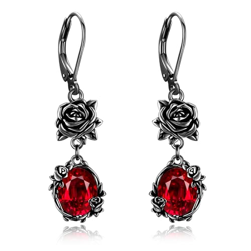 Boucles d'oreilles gothiques rose argent parfaites pour vos soirées à thèmes et concerts