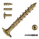 SG TZH #14 x 2 Inch Lag Screws (57Pcs) 1lb. Structural Wood Screw, Bronze, Carbon Steel, Washer Head, Rust Resistant epoxy Coated, T30 Star Bit