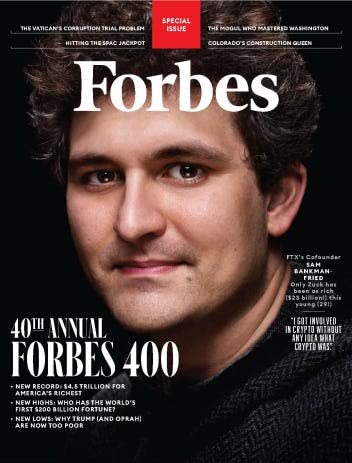 Forbes Magazine (October/November, 2021) 40th Annual Forbes 400 FTX's Cofounder Sam Bankman-Fried