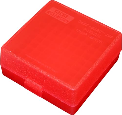MTM P-100-22M-29 Rim Fire Box (100 Mag), Clear Red