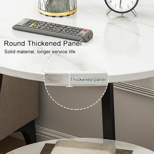 Table d'appoint ronde noire à 2 niveaux pour optimiser le salon - 4