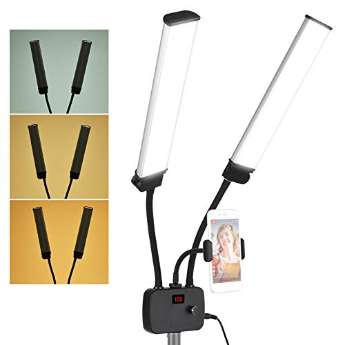 Belleza LED luces de video 3200K-5600K con soporte para teléfono