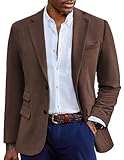 Blazer for Men Vintage Corduroy Waffle Blazer Jackets Notch Lapel Business Two Buttons Casual Sport Coats Coffee L