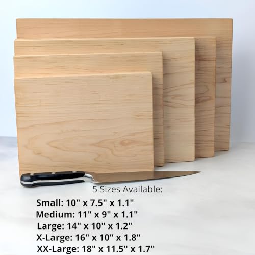Tabla de cortar de madera dura de arce, 14 x 10 x 1.2 in miniatura 6
