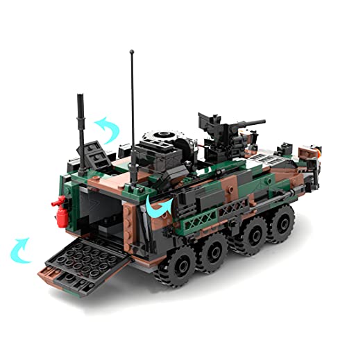 Likecom Technik Militärpanzer Kleine Partikel Bausteine, 513 Teile Gepanzertes Infanteriefahrzeug Panzer Bausatz… – Bild 5