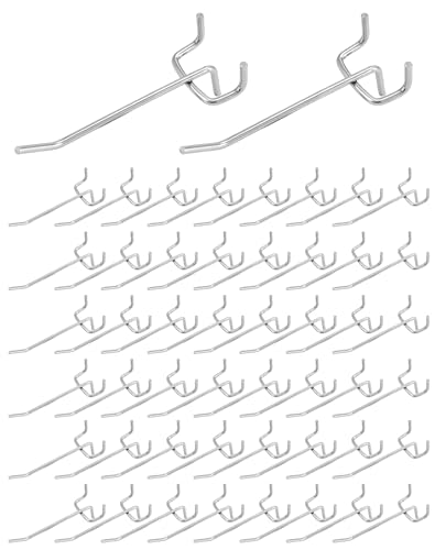 QWORK® 60X Lochwandhaken, Stecktafel Haken Werkzeugwand Haken für Verkaufsdisplays (10 cm)