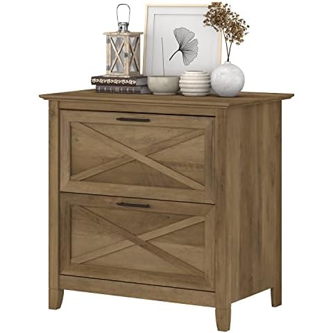 Archivador lateral de 2 cajones Bush Furniture Key West, pino recuperado Cover