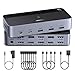 UGREEN HDMI KVM Switch 2 Monitors 2 Computers 4K@60Hz, with 4 USB 3.0 Ports for 2 Computers Sharing 2 Monitors Keyboard Mouse Printer with 4 HDMI Cables, 2 USB Cables, Power Adapter and Controller