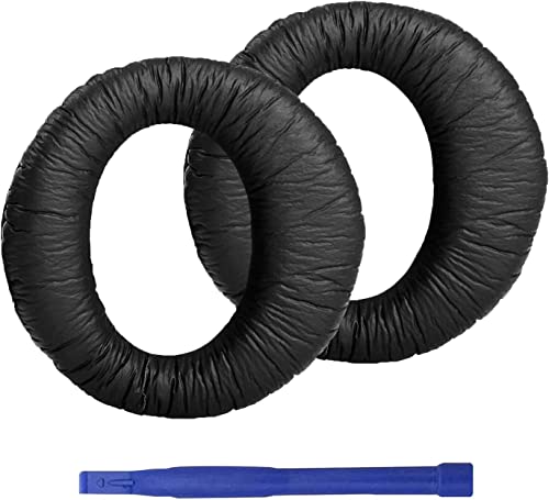 Adhiper MDR-RF865R und MDR-RF865RK Ohrpolster kompatibel mit Sony MDR-RF865R und MDR-RF865RK Kopfhörern, Ersatz-Ohrpolster mit Protein-Faltenleder und Memory-Schaum (Faltenleder/Schwarz)