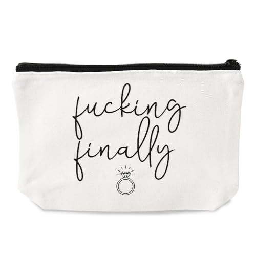 Bridal Shower Gifts for Bride Gifts Cosmetic Bag for Women Engagement Gifts for Her Bachelorette Party Favors Funny Wedding Gifts for Newlyweds Bride To Be Gift Makeup Bag Cute Engaged Gifts