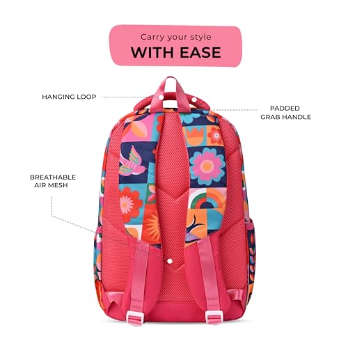 Image of Gear Florentine 17 inch /20L Medium Water Resistant School Bag /Casual Backpack /Daypack /Laptop Bag for Boys /Girls (Pink - Blue)