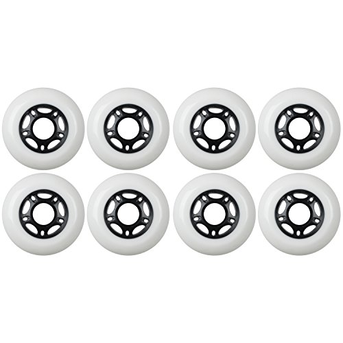 KSS Outdoor Asphalt Formula 89A Inline Skate X8 Wheels, White, 72mm