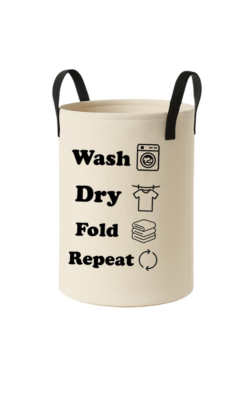 Disu 45L Printed Laundry Bag for Clothes Foldable with Easy Carry Handles, Non Woven Laundry Basket for Clothes, Toys, Storage, Clothes Basket Storage Organizer - Beige-image-1