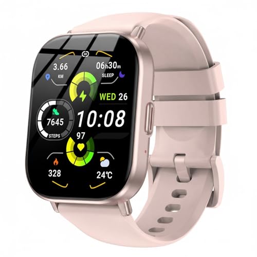 Image of Smart Watch, 2.01 inch HD Touchscreen Fitness Tracker with Bluetooth Calling, 120+ Sports Modes, 24 /7 Heart Rate Sleep Monitor, IP67 Waterproof Smartwatch Compatible with iOS Android (Pink)