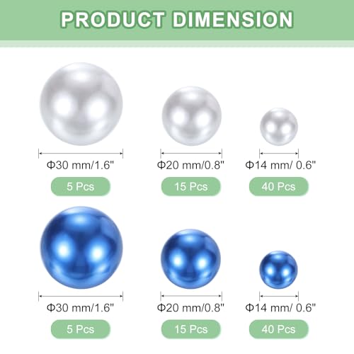 Perlas artificiales flotantes azules para jarrones y centros de mesa DIY 3