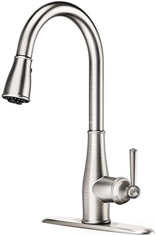 CLOFY Kitchen Sink Faucet - Unique Sweep Spray Sink Faucet with Pull Down Sprayer, Kitchen Faucet Brushed Nickel