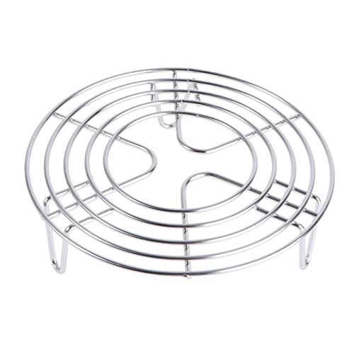 SOLUSTRE Multifunctional Stainless Steel Round Steam Rack Stand for Cooking Fits Pressure Cookers and Rice Cookers Steaming Cooling Rack for Food Design