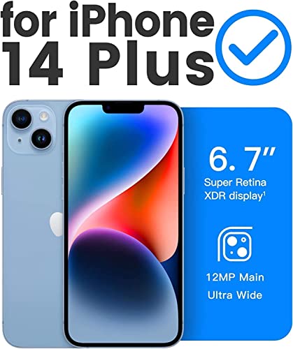 Image of DIZORO Square Microfiber Candy Case Compatible for iPhone 14 Plus Shockproof Slim Back Cover Liquid Silicone Case - Blue