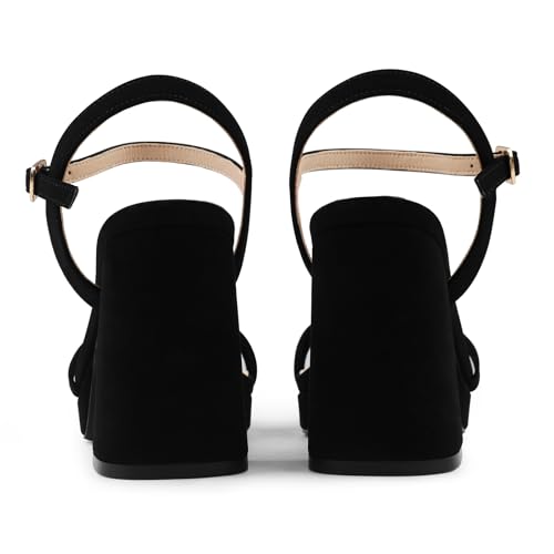 Image of JOY IN LOVE Platform Heels for Women 3.5 Inch Chunky Block Heel Ankle Strap Sandals