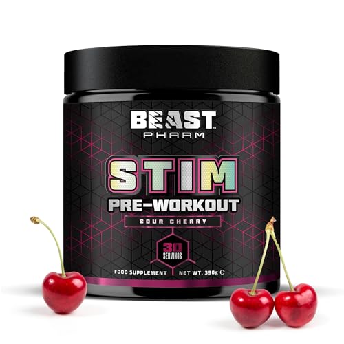 Beast Pharm | Pre Workout Powder | Eddie Hall's STIM | 390g / 30 Servings | Sour Cherry Beast Pharm | Pre Workout Powder | Eddie Hall's STIM | 390g / 30 Servings | Sour Cherry