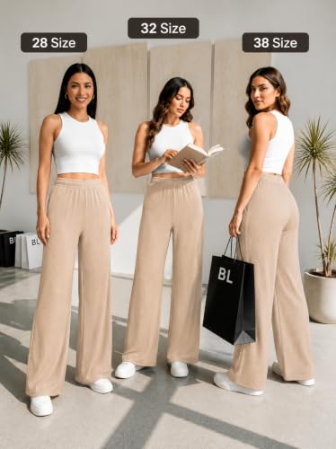 Image of Preneum Women High Waist Korean Wide Leg Trousers, Loose Fit Casual Lounge Pants, Travel, Office & Streetwear Comfortable Stylish Bottom Wear (Available Plus Size)
