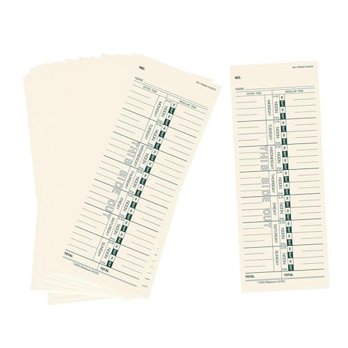 Sharplace 50Pcs Time Cards Attendance Time Card Overtime Cal