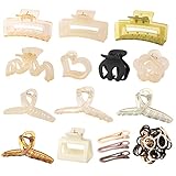 Drnytunk 66Pcs Hair Claw Clips Set,16Pcs Big Jelly Hair Claw Clips and 50Pcs Hair Ties for Women Gir