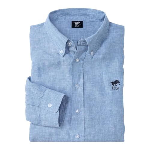 Polo Sylt Herren Baumwoll-Leinen-Hemd Langarm, leichtes Sommerhemd mit Leinen, lässig-Elegante Herrenmode mit Thermoregulation für warme Tage, Gr. M - XXXL