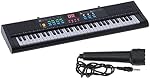 CHICIRIS 61 Keys Multifunctional Keyboard Piano Instrument with Microphone for Diverse Music Experience - All Ages (Black)