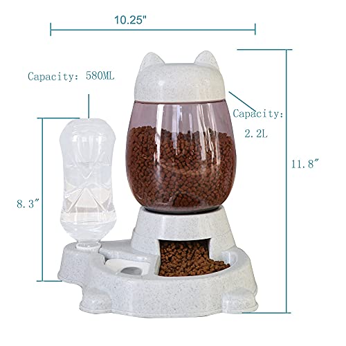 Huida Dog Food Feeder & Water Dispenser 2 in 1,Cat Food Dispenser Cat Automatic Feeder,Automatic Cat feeders 2.2L Food… - Image 3