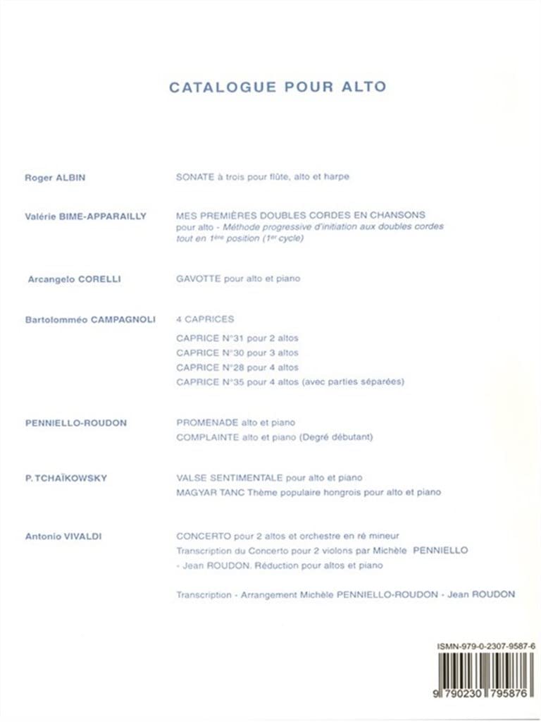 Valerie bime-apparailly : methode complete de doubles cordes pour alto