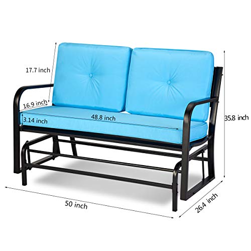 image for AECOJOY Outdoor Patio Glider Bench Swing Chair Swinging Loveseat Glide