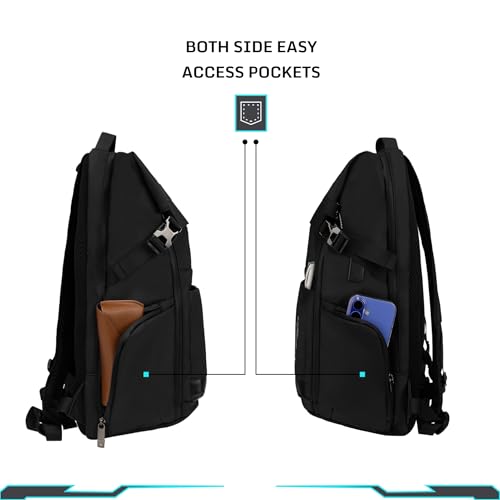 Image of F Gear Oslo Black 27L Premium Soft Touch Laptop Backpack | Fits 17 inch Laptop | USB & Type-C Charging Ports | Lightweight with Tablet Sleeve, 2 Compartments, 3 Pockets & Luggage Strap |Office & Travel