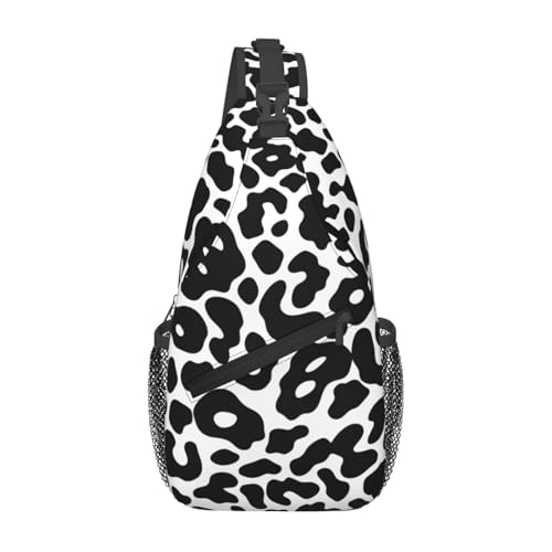 Bolso bandolera estampado leopardo blanco y negro miniatura 1