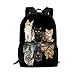 Showudesigns Mochila de la escuela de los niños animales de la impresión lindo con el bolsillo, Gatito Tigre, Talla única, Juego de maletas