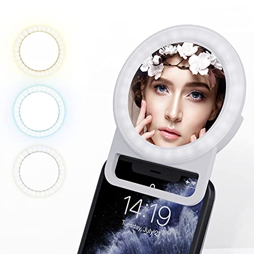 Selfie Ring Light, Phone Ring Light, Mini Portable Ring Light Fun Gift, Clip on Video Ring Light Case with 3 Colors Adjustable for iPhone/Laptop/Computer/Zoom Meeting, Girls Make up, Tiktok Trend Item Selfie Ring Light, Phone Ring Light, Mini Portable Ring Light Fun Gift, Clip on Video Ring Light Case with 3 Colors Adjustable for iPhone/Laptop/Computer/Zoom Meeting, Girls Make up, Tiktok Trend Item