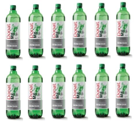 DonatMg Natural Mineral Water, 1 Liter Bottles, Pack of 12